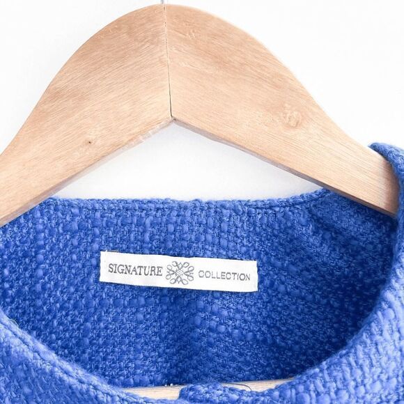 AVON Signature Collection Womens Woven Coat Jacket Button Pockets Blue Small - Picture 4 of 8